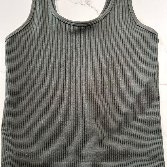 a new day Ribbed Top in Dark Green - Picture 1 of 4